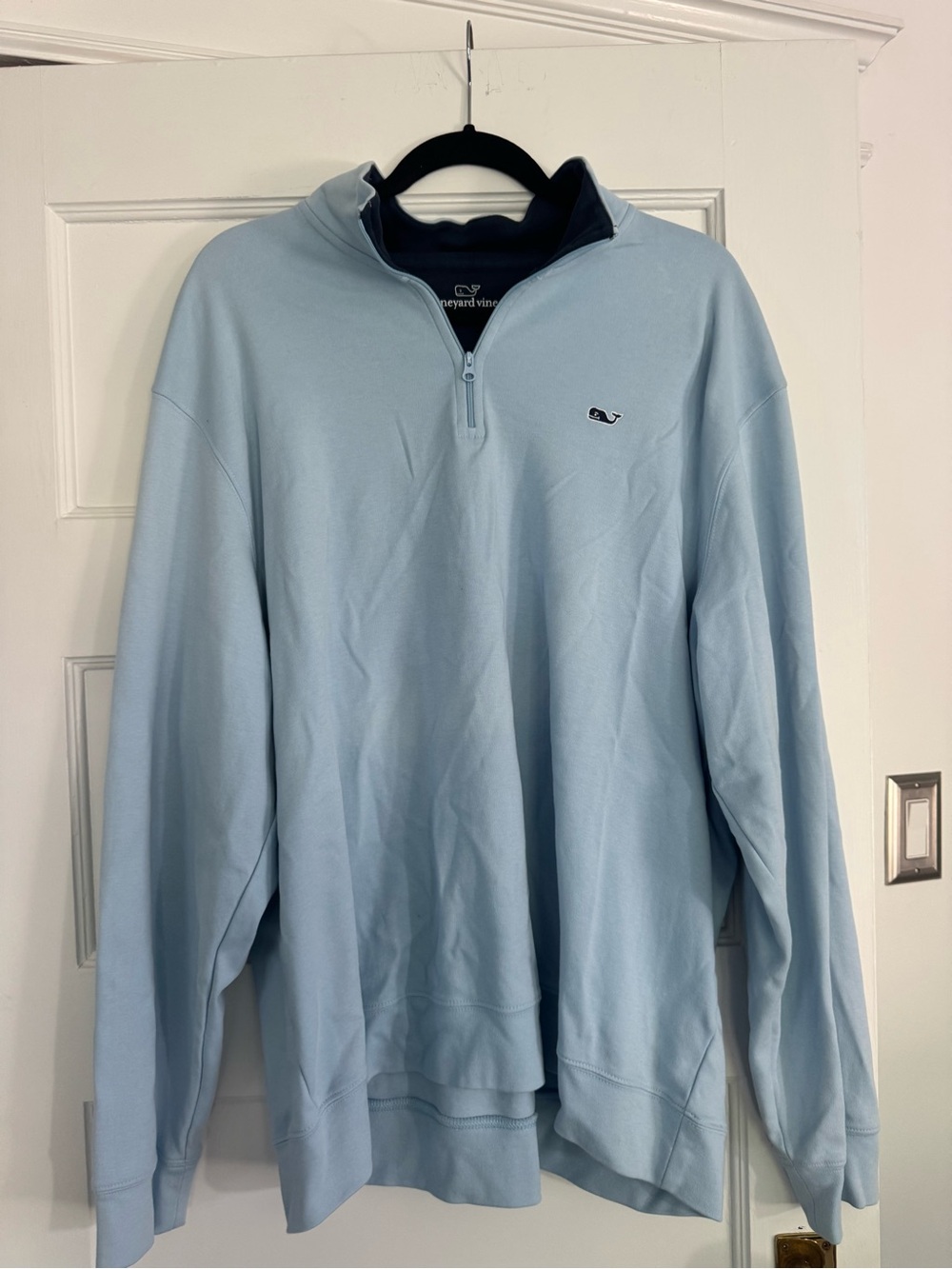 Vineyard Vines Men's Pale Blue Quarter-Zip Pullover
